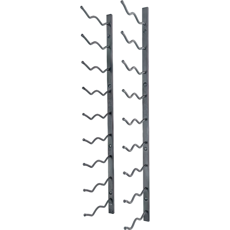 18-Bottle Matte Black Metal Wall Mounted Wine Rack - Modvino